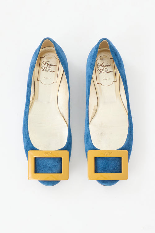 Roger Vivier Suede Buckle Flat