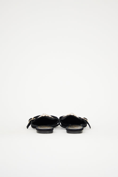 Roger Vivier Suede Mule Star Strass Flat