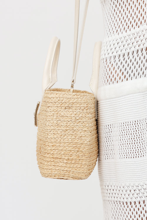Roger Vivier Viv Skate Raffia Bag