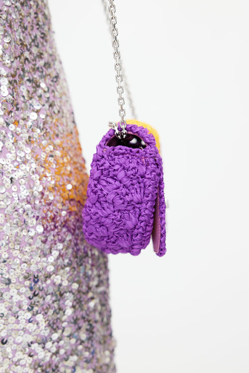 Roger Vivier Purple & Yellow Viv Choc Jewel Shoulder bag