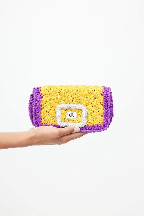 Roger Vivier Purple & Yellow Viv Choc Jewel Shoulder bag