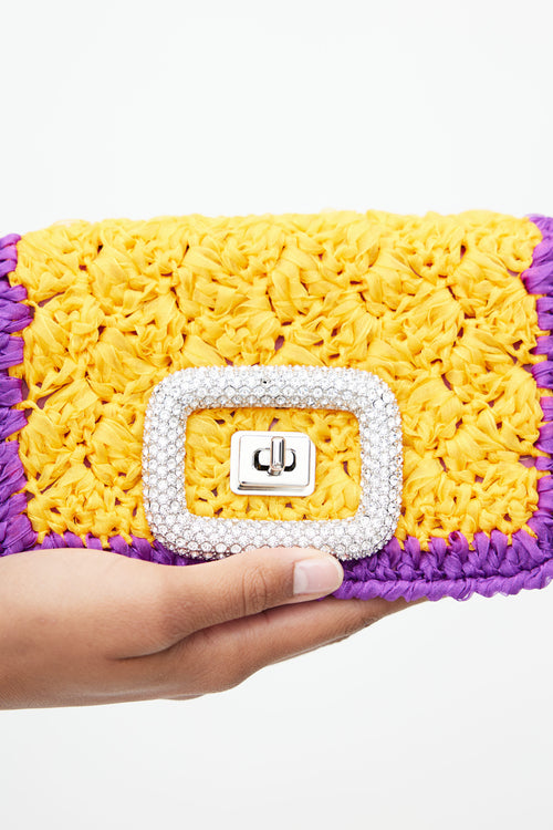 Roger Vivier Purple & Yellow Viv Choc Jewel Shoulder bag