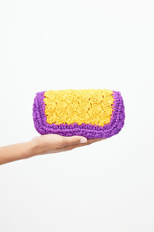 Roger Vivier Purple & Yellow Viv Choc Jewel Shoulder bag