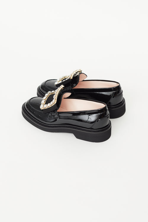 Roger Vivier Black Patent Embellished Viv' Rangers Loafer