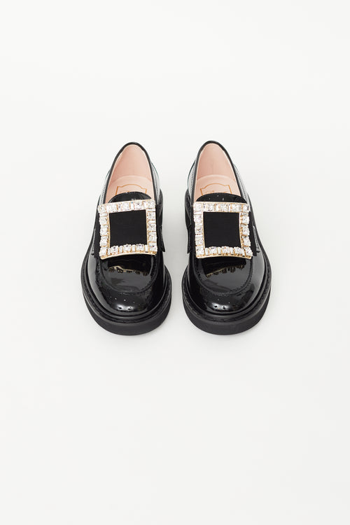 Roger Vivier Black Patent Embellished Viv' Rangers Loafer