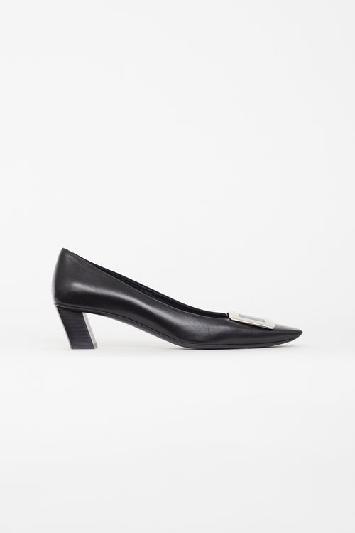 Roger Vivier Black & Silver Belle Vivier Heel