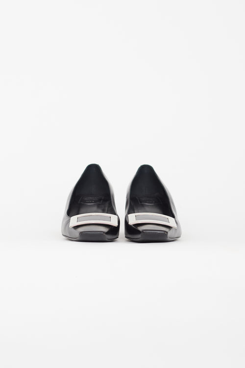 Roger Vivier Black & Silver Belle Vivier Heel