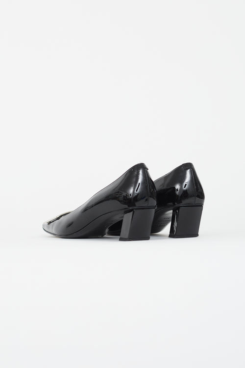 Roger Vivier Black & Silver Patent Belle Vivier Heel