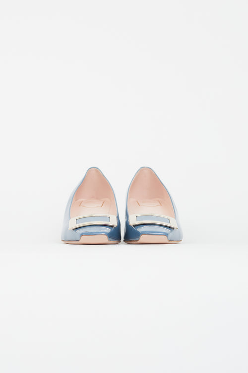 Roger Vivier Blue & Gold Patent Belle Vivier Heel