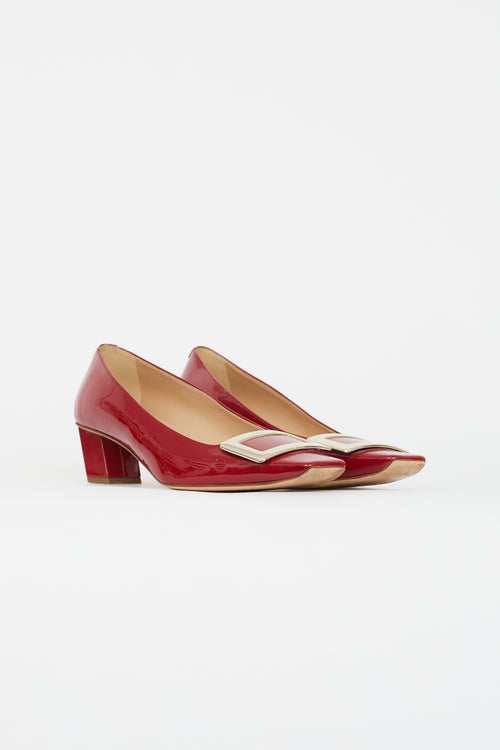 Roger Vivier Red & Gold Patent Belle Vivier Heel