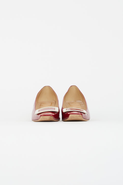 Roger Vivier Red & Gold Patent Belle Vivier Heel