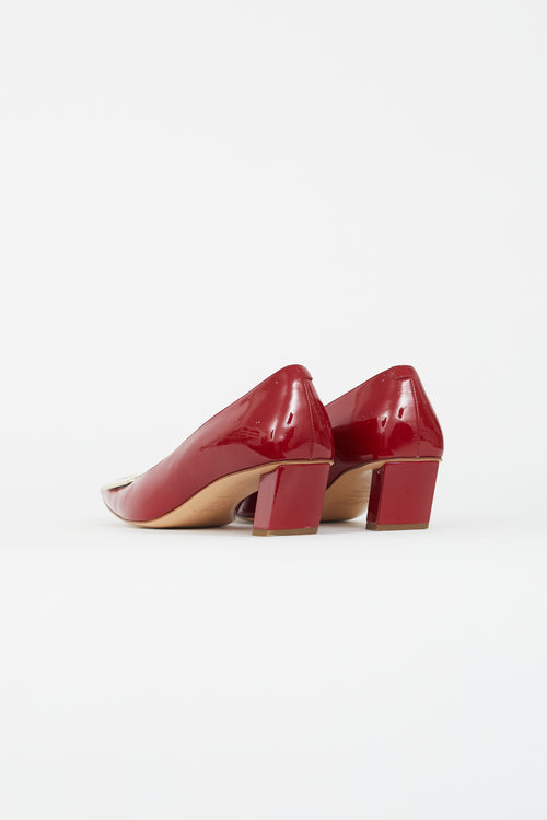 Roger Vivier Red & Gold Patent Belle Vivier Heel