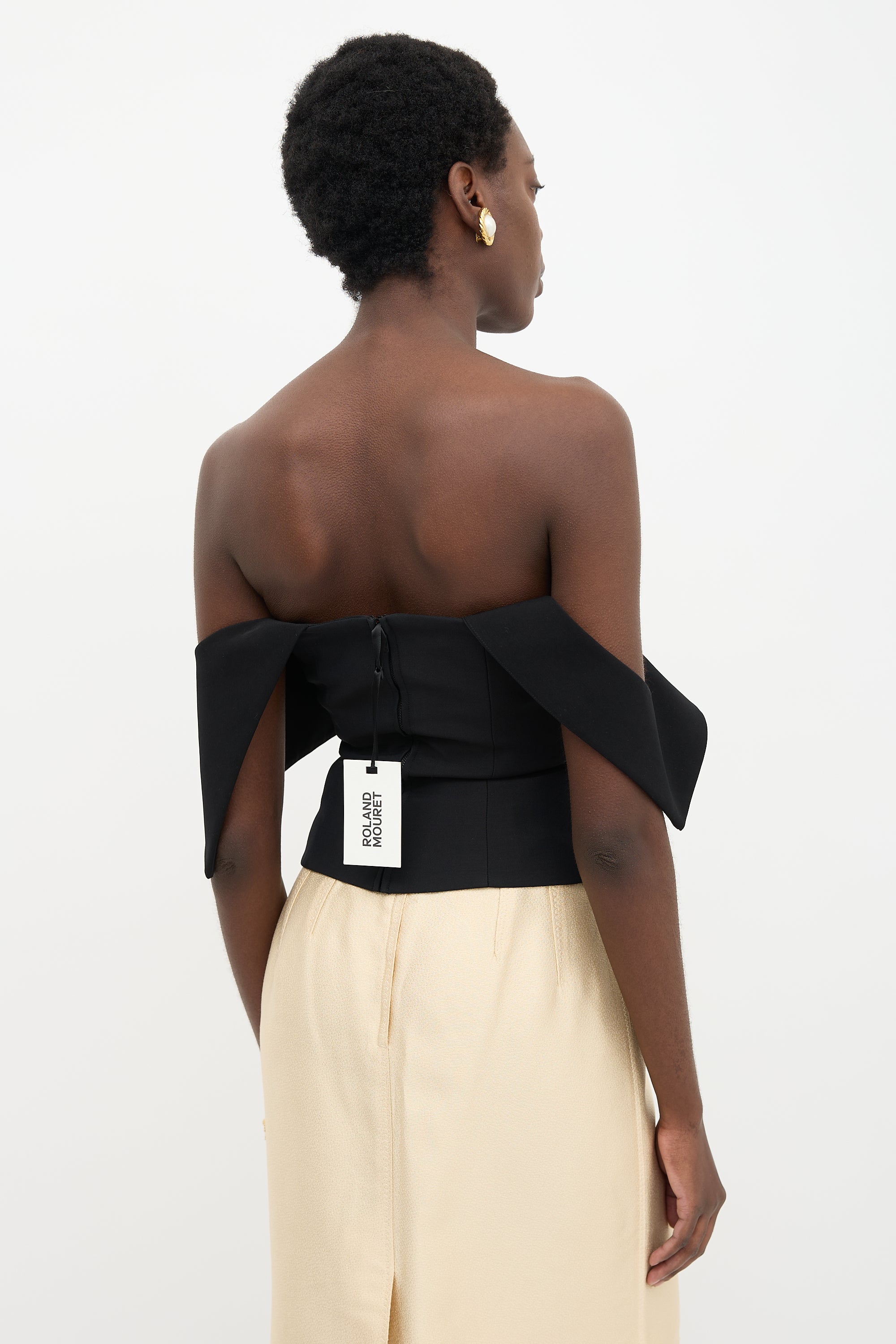 Roland Mouret Wool Silk Asymmetrical Top