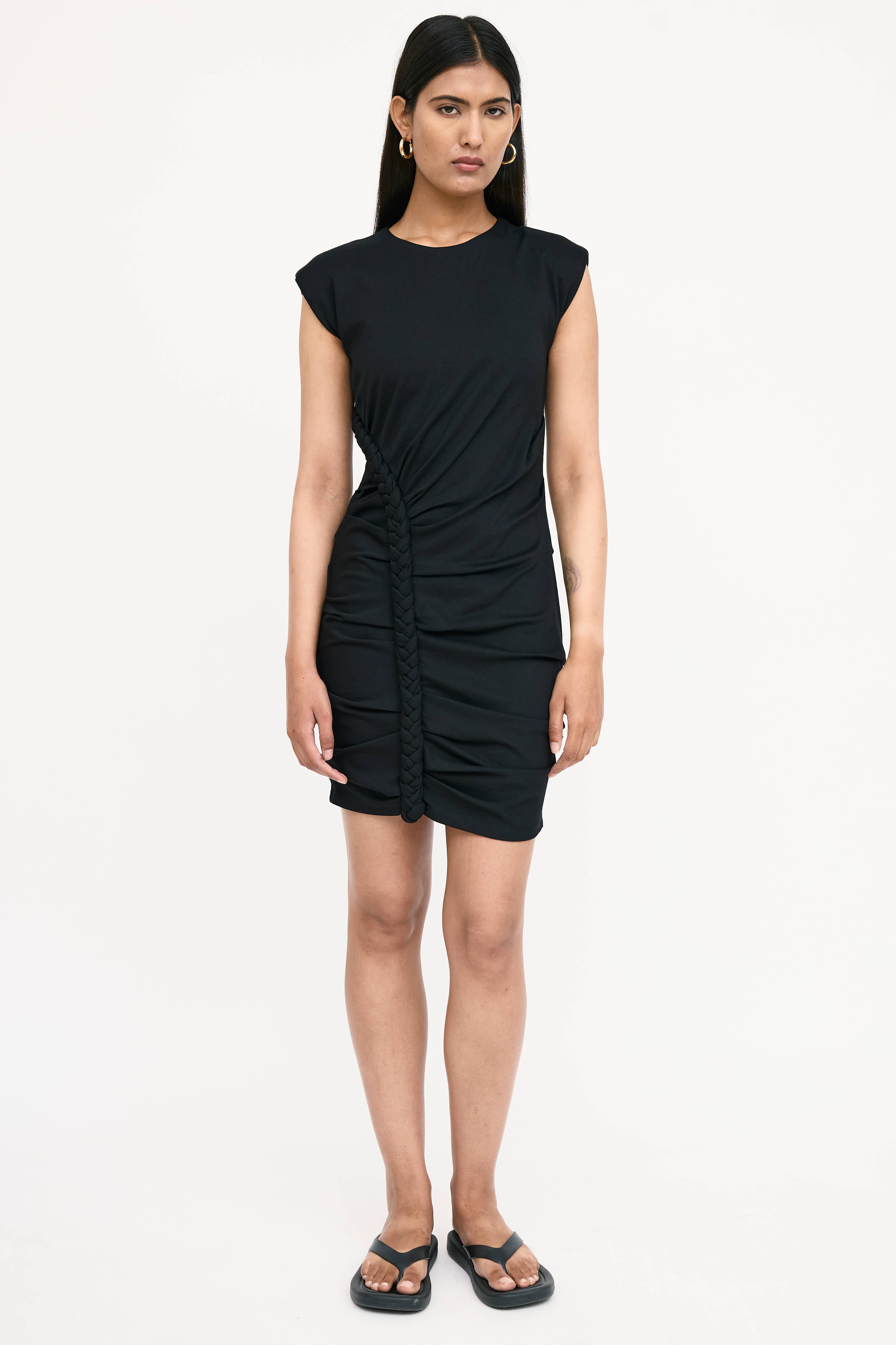 Ronny Kobo Braided Gathered Dress