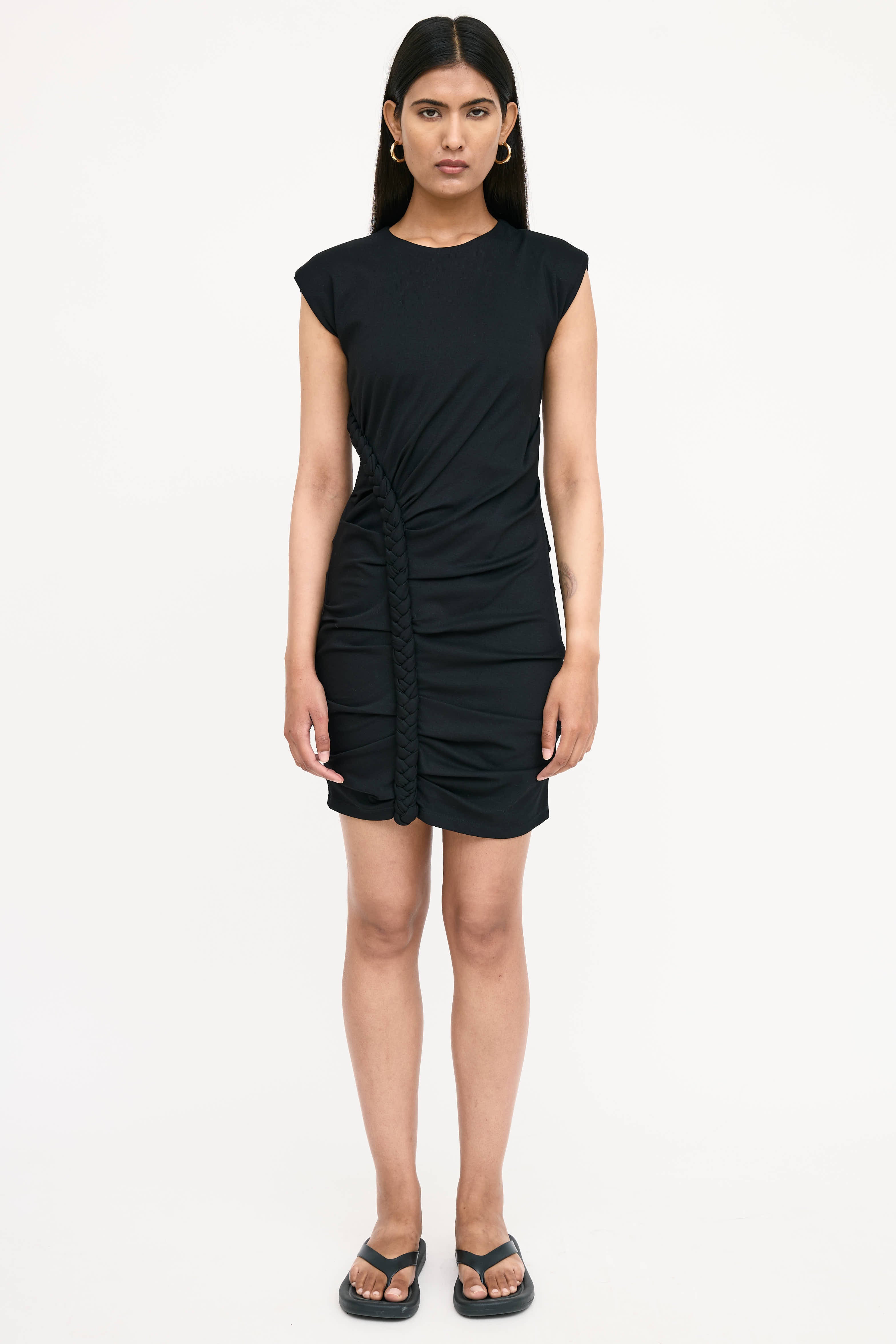 Ronny Kobo Braided Gathered Dress