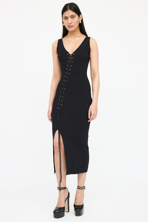 Ronny Kobo Knit Lace Up Dress