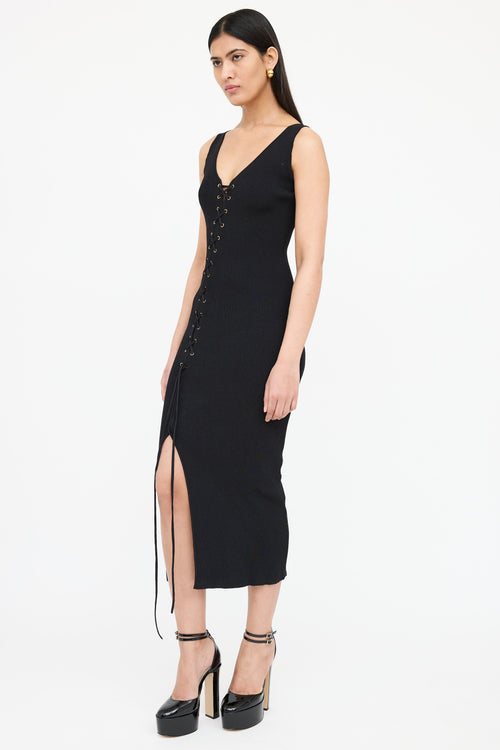 Ronny Kobo Knit Lace Up Dress