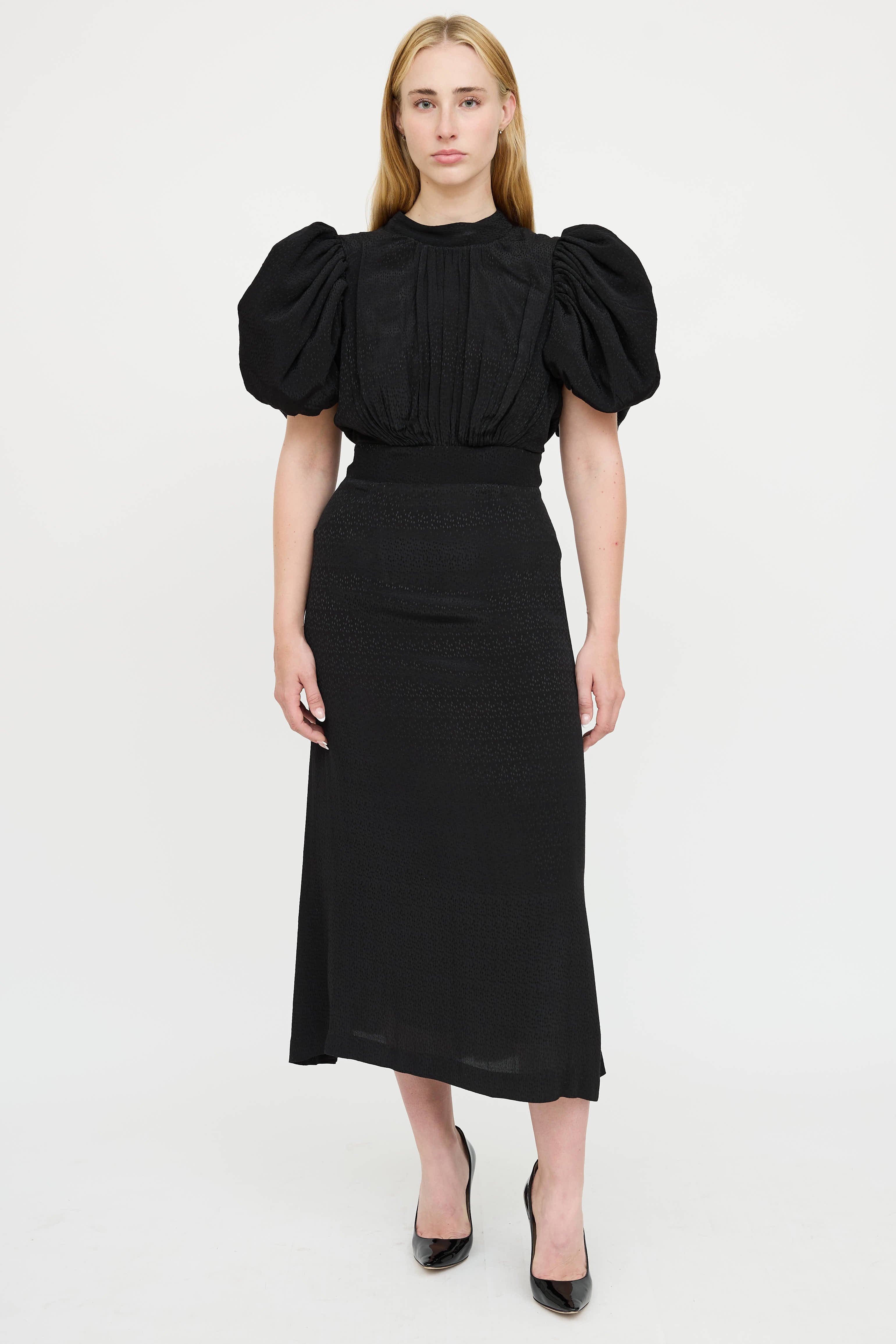 Rotate Puff Open Back Dress