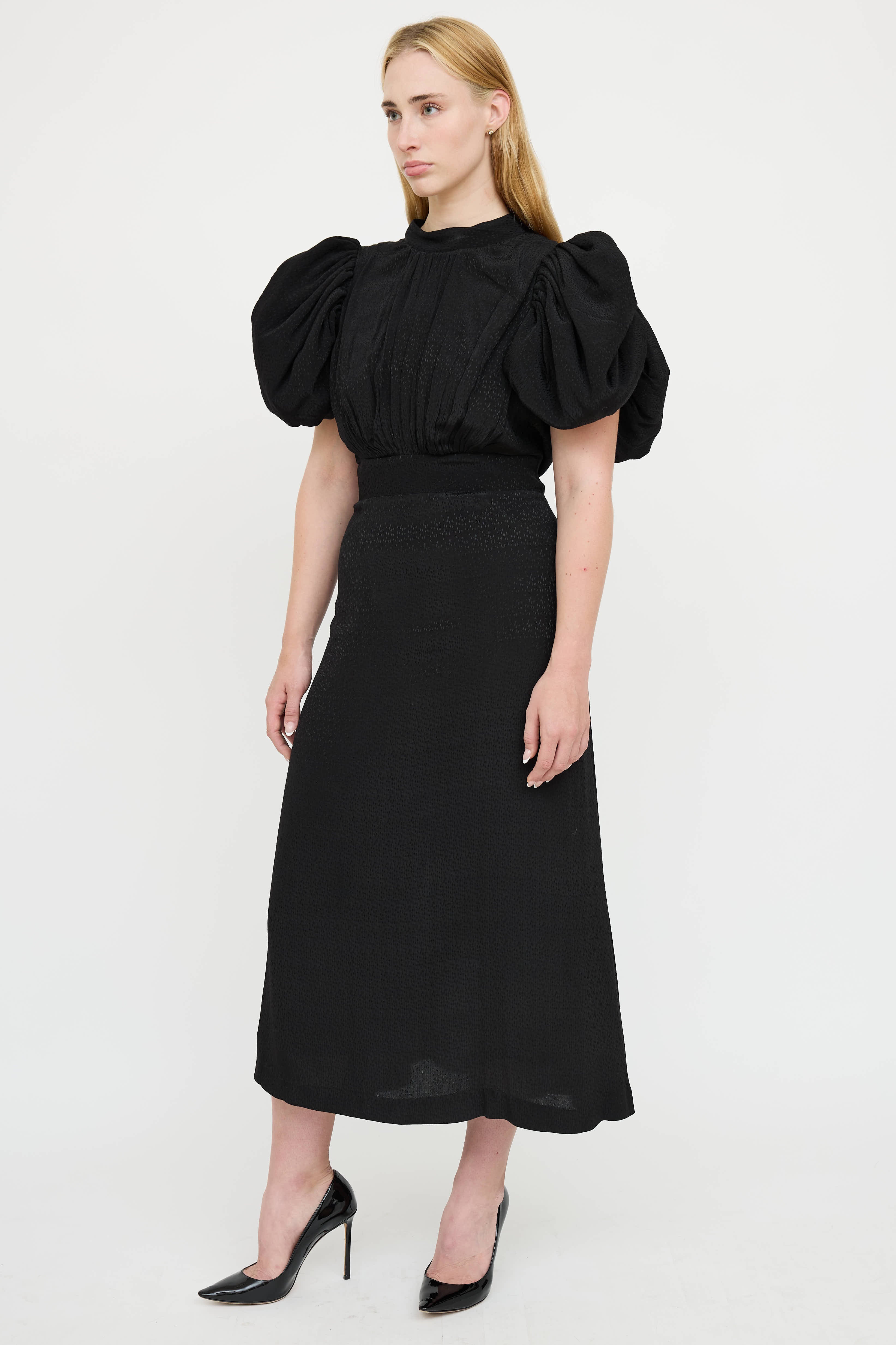 Rotate Puff Open Back Dress