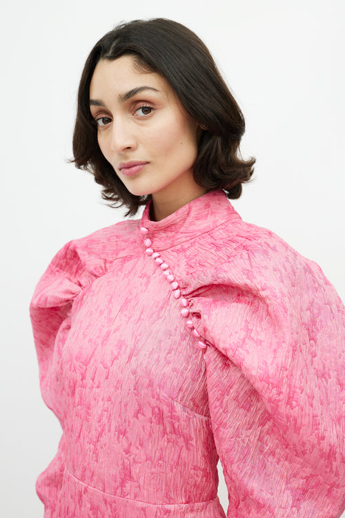 Rotate x Birger Christensen Pink Textured Dress