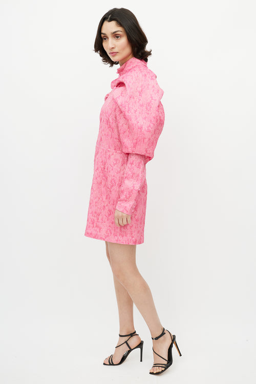Rotate x Birger Christensen Pink Textured Dress