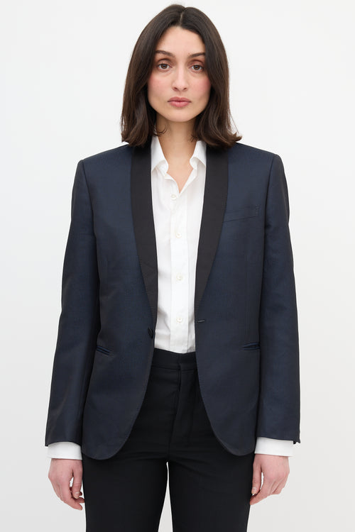 Saint Laurent Silk Lapel Tuxedo Blazer