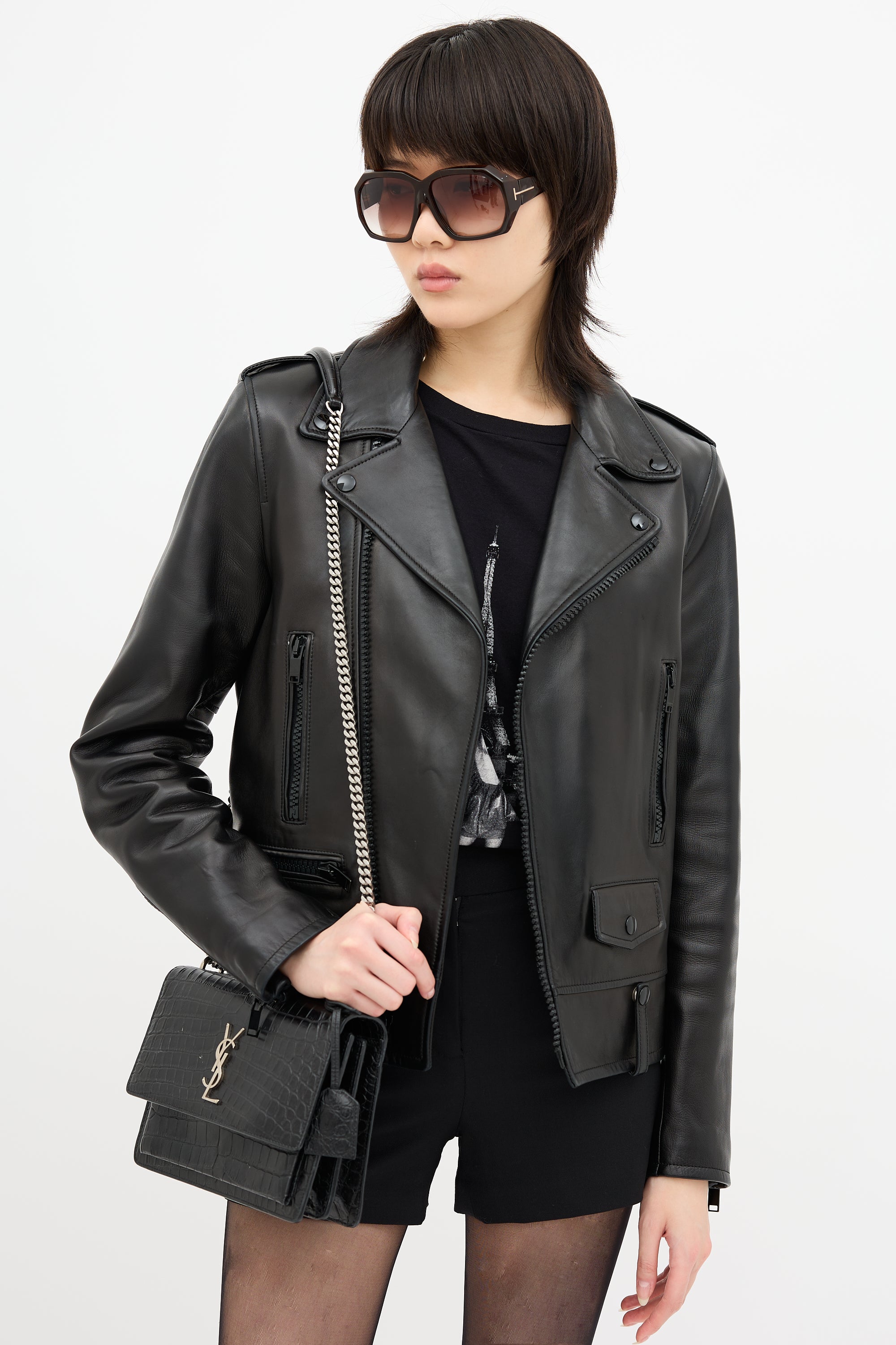 Saint Laurent Leather Medium Sunset Bag