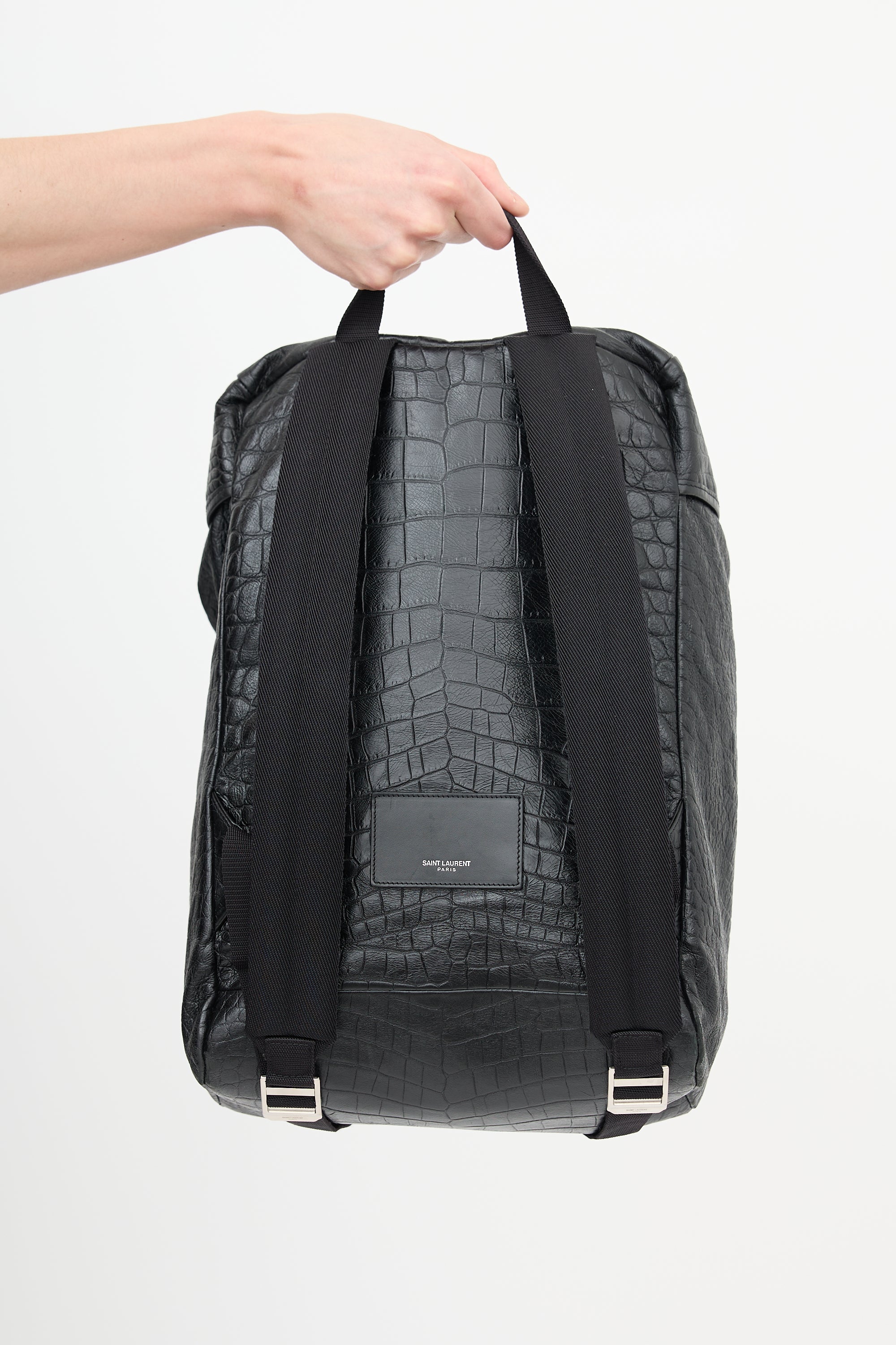 Saint Laurent Leather Embossed Backpack