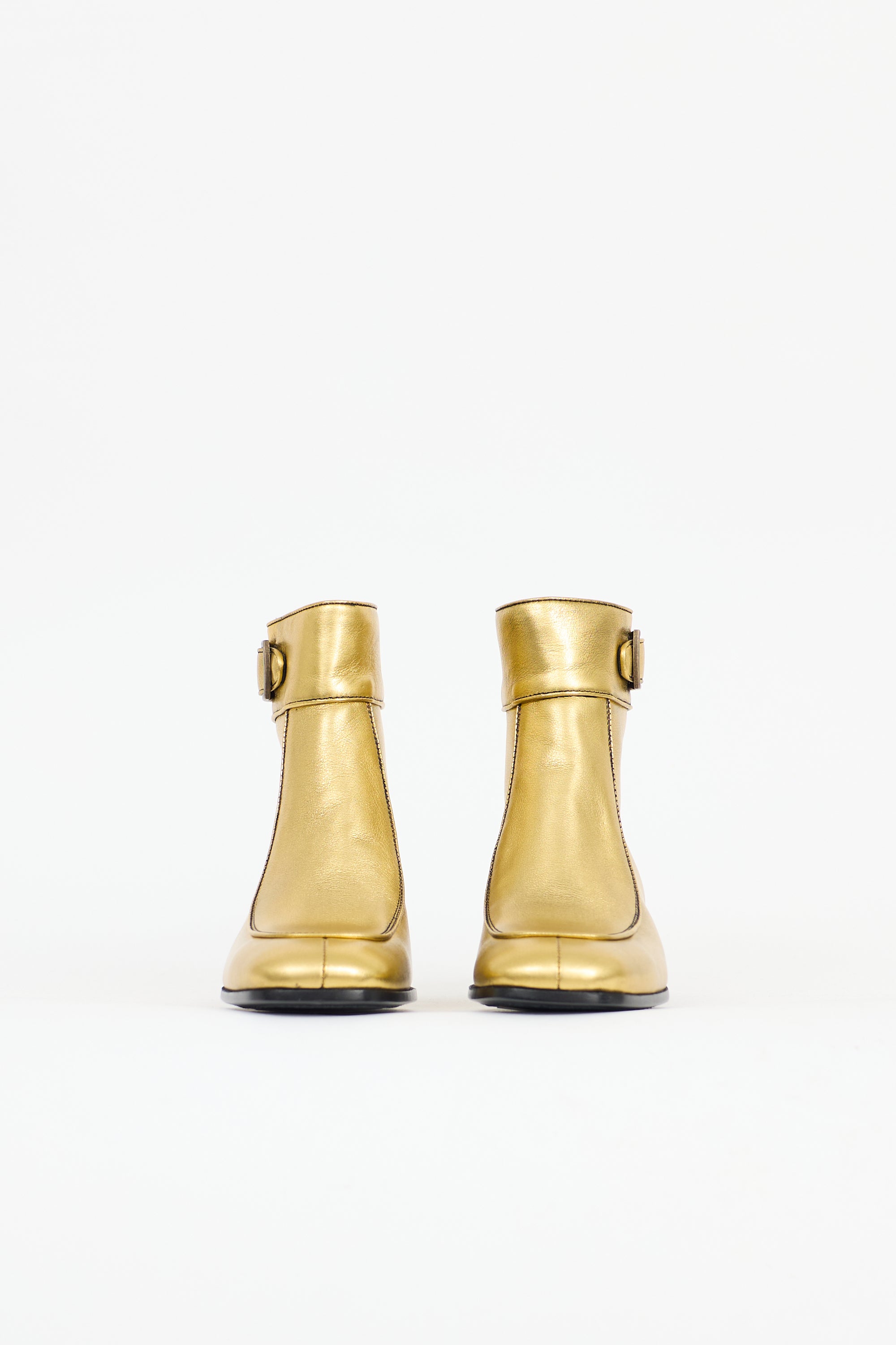 Saint Laurent Metallic Leather Miles Boot