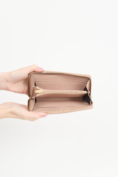 Saint Laurent Leather Cassandre Zip Wallet