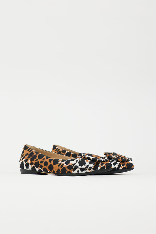 Sergio Rossi Printed Satin Flat