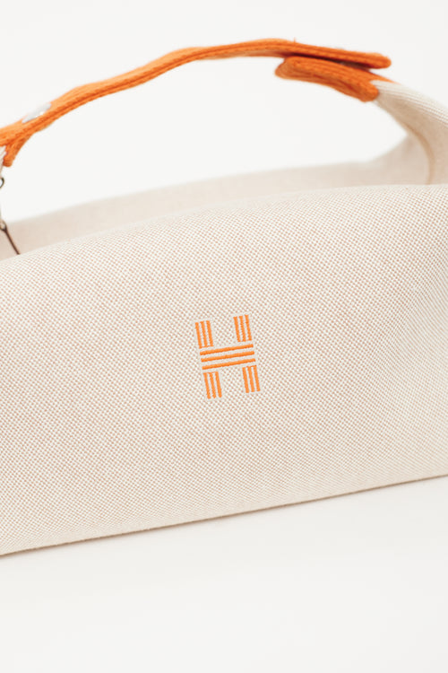 Hermès Beige & Orange Bride-A-Brac Large Pouch