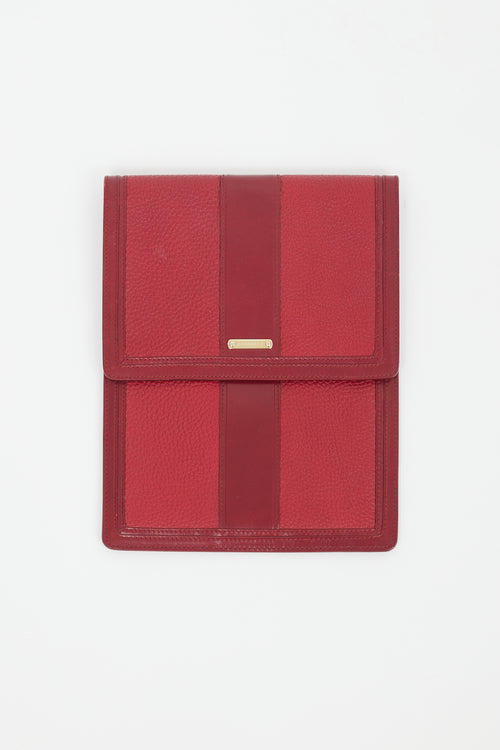 Burberry Red Leather Tablet Case