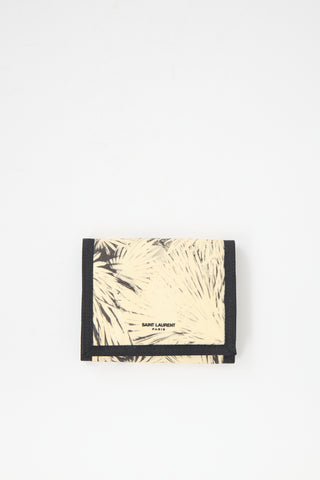 Saint Laurent Palm Printed Trifold Velcro Wallet