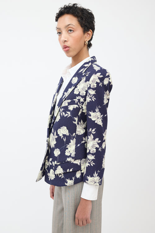Smythe Floral Sharp Shoulder Blazer