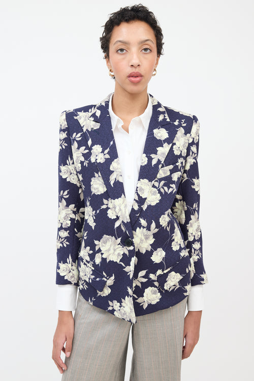 Smythe Floral Sharp Shoulder Blazer