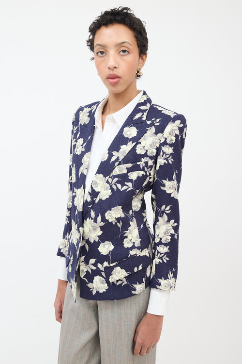 Smythe Floral Sharp Shoulder Blazer