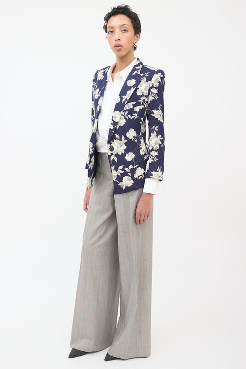 Smythe Floral Sharp Shoulder Blazer