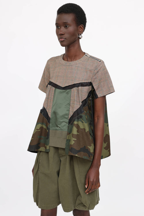 Sacai Printed Glencheck Top