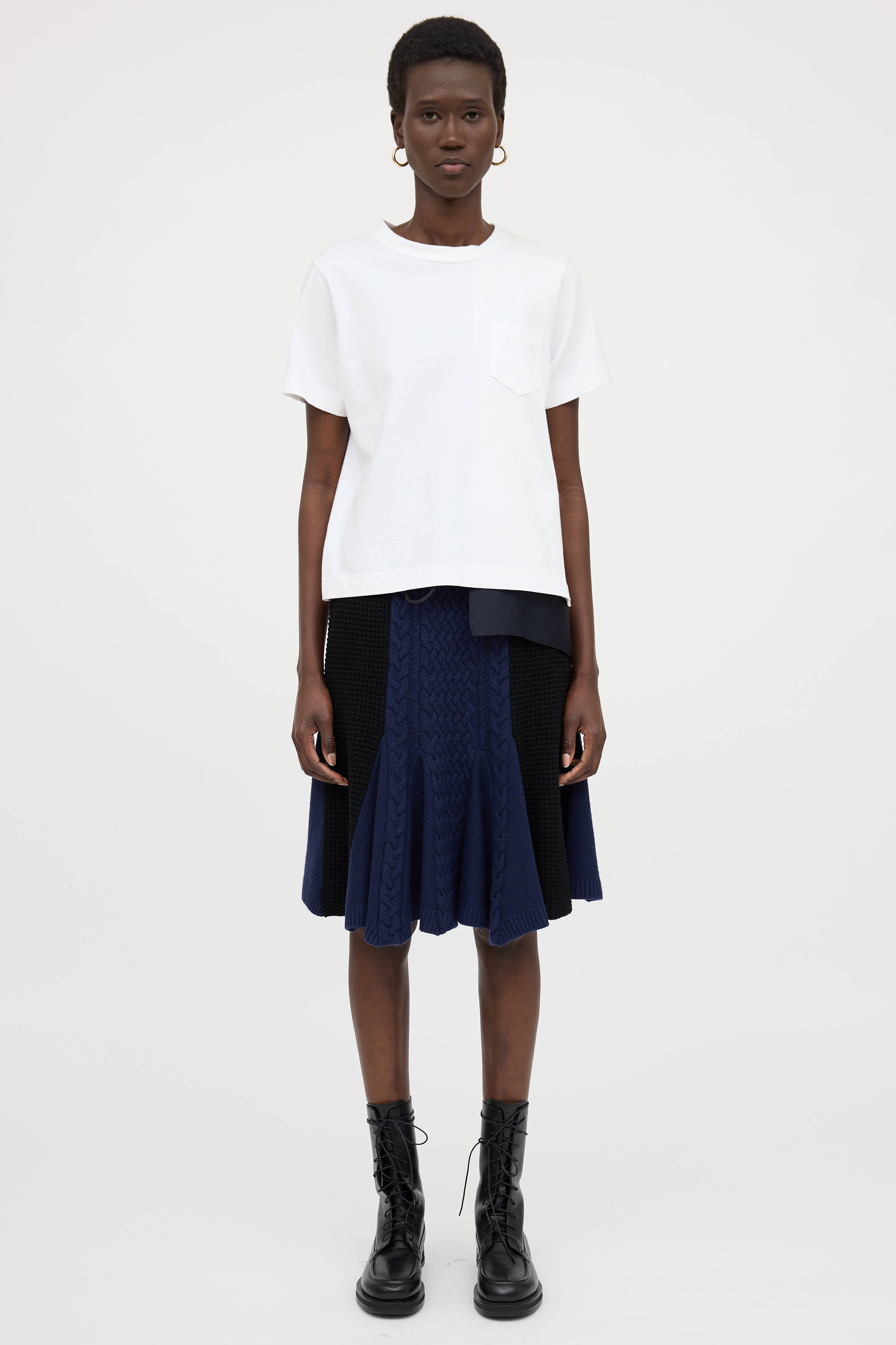 Sacai Pleated Knit Skirt