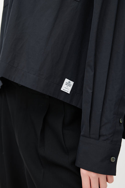 Sacai Black Pleated Shirt