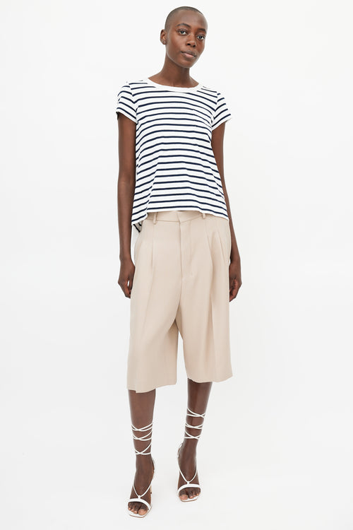 Sacai Blue & White Stripe T-Shirt