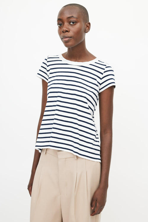 Sacai Blue & White Stripe T-Shirt