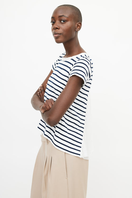 Sacai Blue & White Stripe T-Shirt