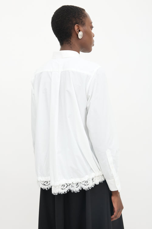 Sacai Lace & Drawcord Hem Shirt