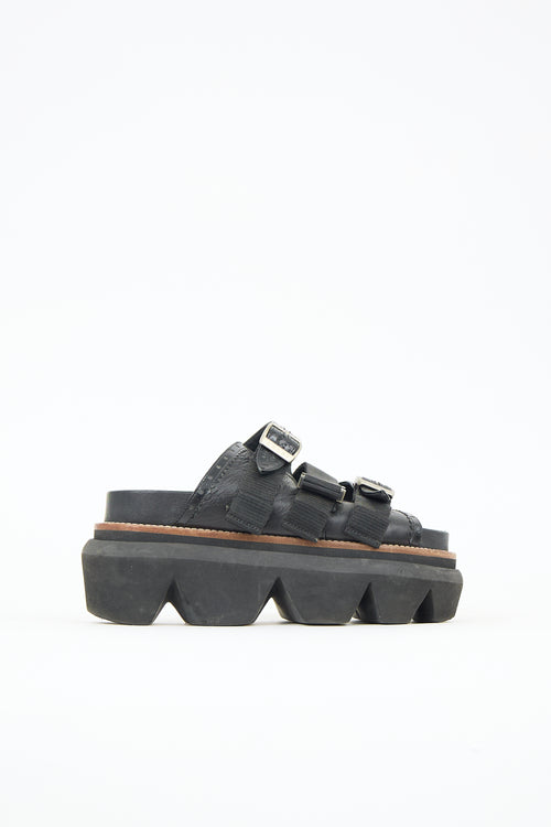 Sacai Leather Belt Platform Slide