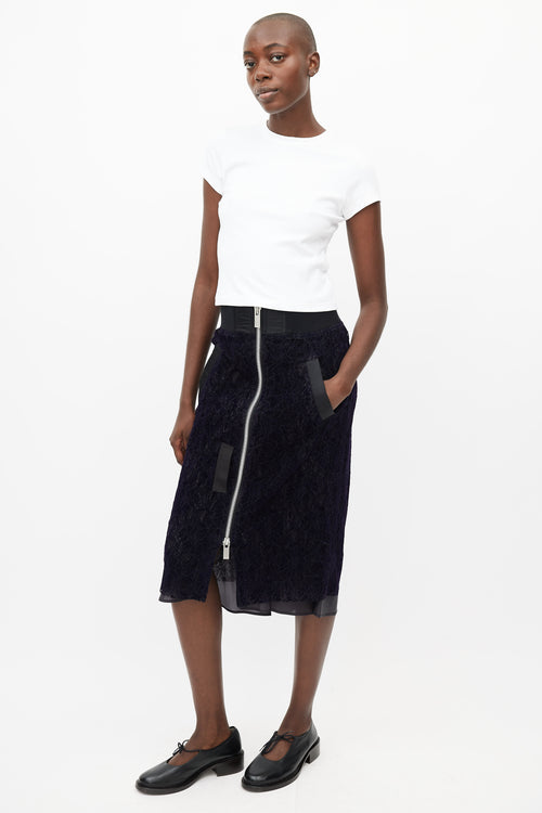 Sacai Navy & Black Lace Skirt