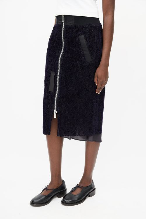 Sacai Navy & Black Lace Skirt