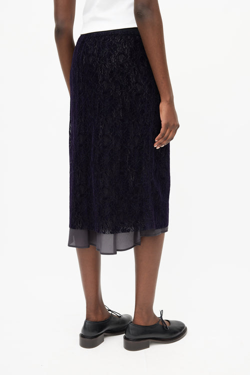 Sacai Navy & Black Lace Skirt