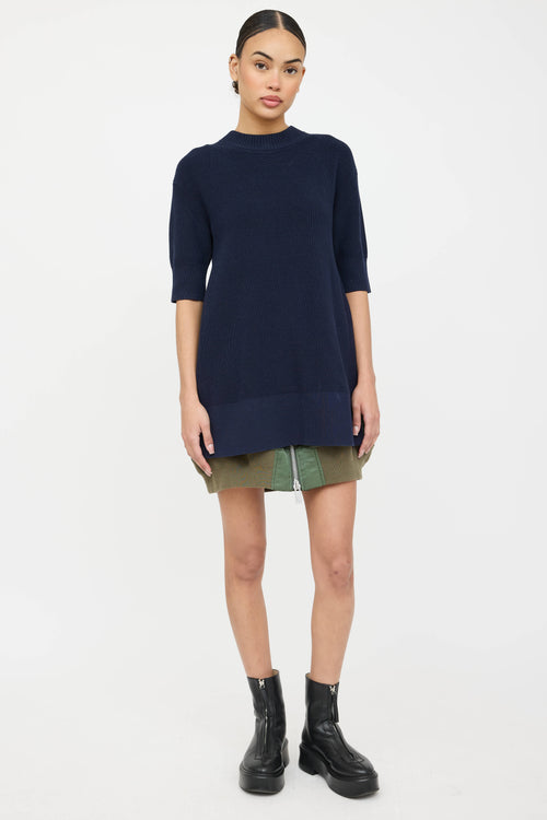 Sacai Knit Layered Bomber Jacket Dress
